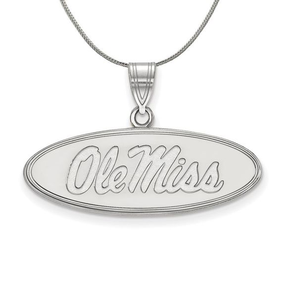 Sterling Silver U of Mississippi Medium Necklace - 16 Inch